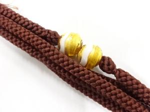 未使用品　金箔帯留め・正絹手組帯締めセット